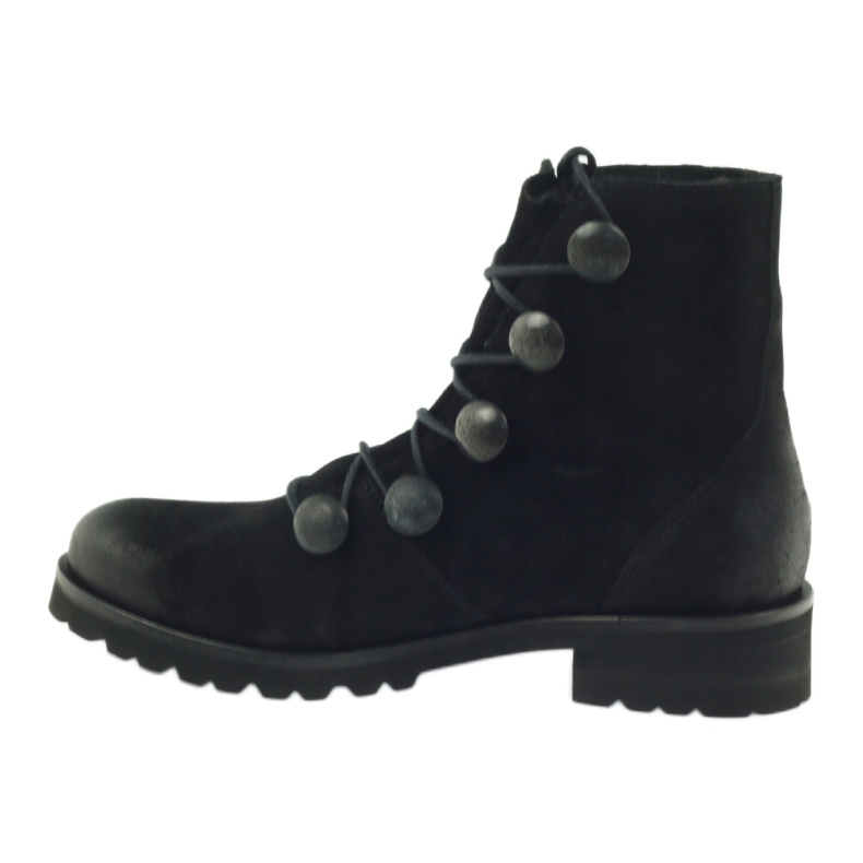 Badura Naisten saappaat, jotka on koristeltu painikkeilla ja strasseilla musta 2