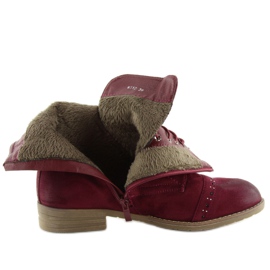 Nauhalliset saappaat W312 Viininpunainen 1