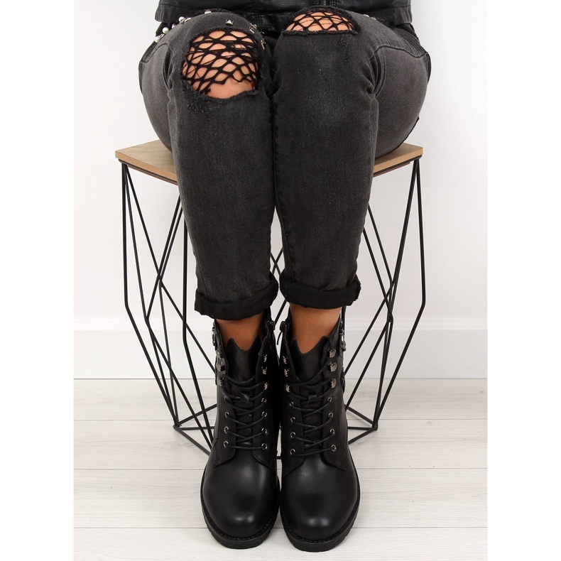 Mustat naisten saappaat mustat saappaat H950 Musta 2