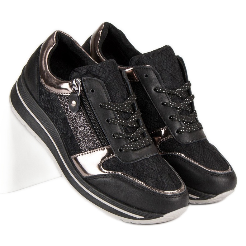 Kayla Tyylikkäät naisten lenkkarit musta 1