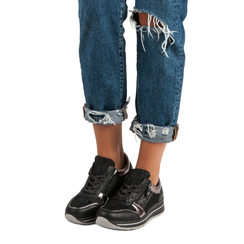 Kayla Tyylikkäät naisten lenkkarit musta 2