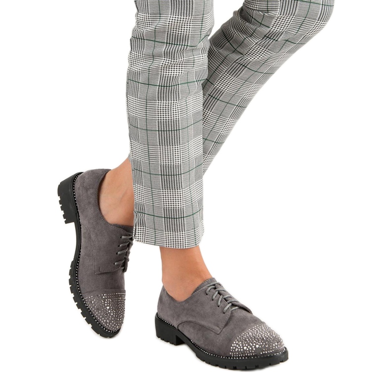 Bello Star Tyylikkäät mokkanahkaiset kengät harmaa 2