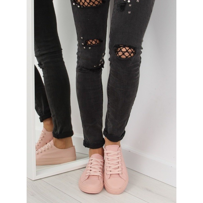 Naisten lenkkarit yksivärinen jauhe vaaleanpunainen NB176 Oranssi 2