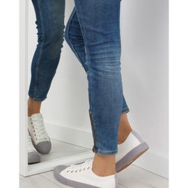 Naisten valkoiset ja harmaat lenkkarit BL97P WHITE / GREY valkoinen 1