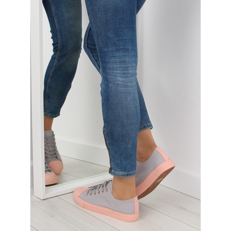 Harmaat ja vaaleanpunaiset naisten lenkkarit BL97P GREY / PINK vaaleanpunainen 1