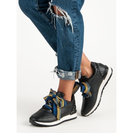 Muodikkaat sidotut lenkkarit musta 2