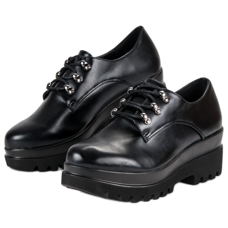 Sidotut naisten kengät musta 2