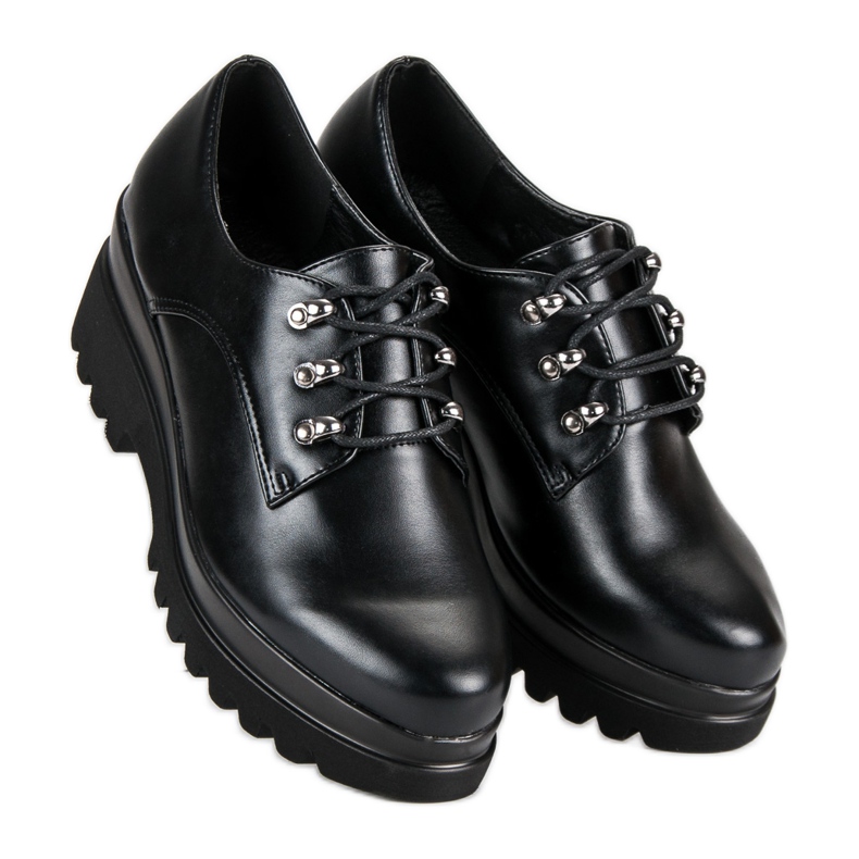 Sidotut naisten kengät musta 1