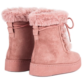 Vaaleanpunaiset sidotut lumisaappaat vaaleanpunainen 2