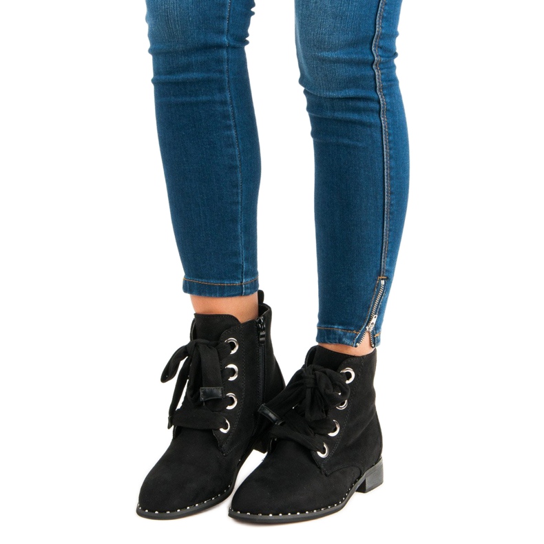 Mokkanahkanauhakengät musta 1