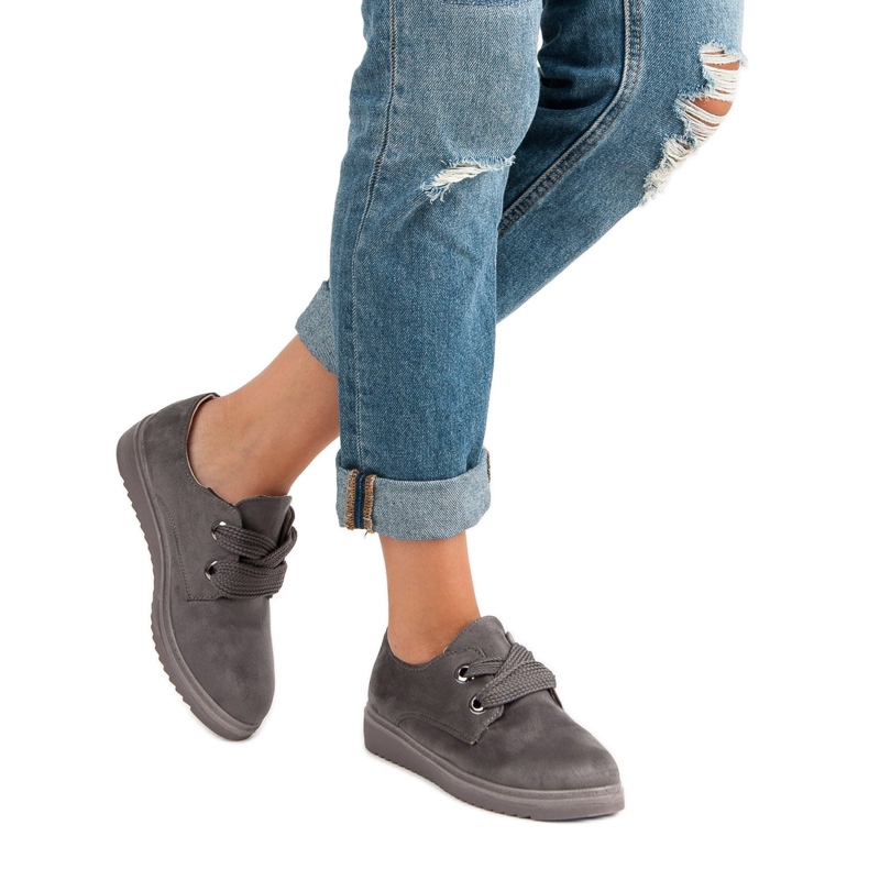 Mokkanahkaiset lenkkarit harmaa 2