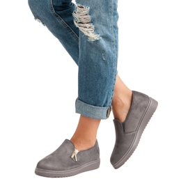 Mokkanahkaiset lenkkarit harmaa 2