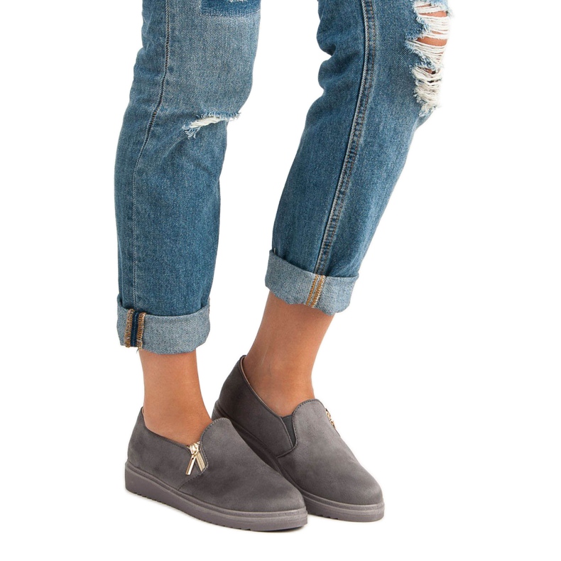 Mokkanahkaiset lenkkarit harmaa 1