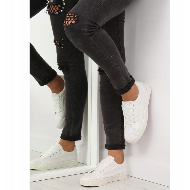 Iridescent valkoiset lenkkarit BL142 Valkoinen violetti 1