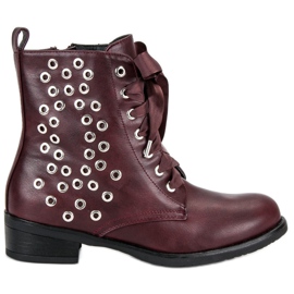 Sidottuja viininpunaisia ​​työntekijöitä punainen 1