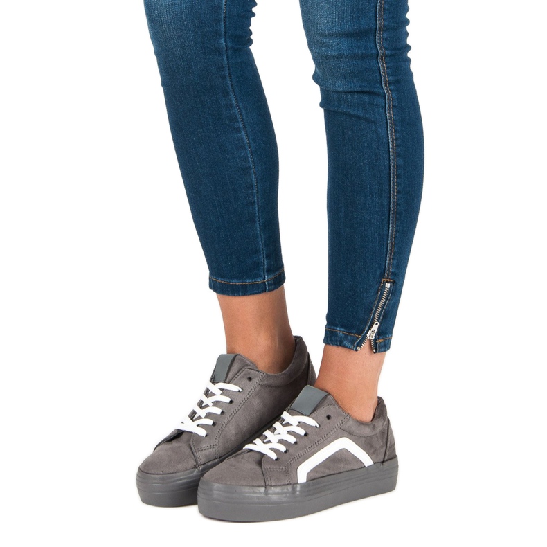 Sport Harmaat mokkanahkatossut 2