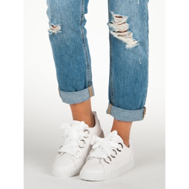 Super Me Valkoiset nauhoitetut lenkkarit valkoinen 1