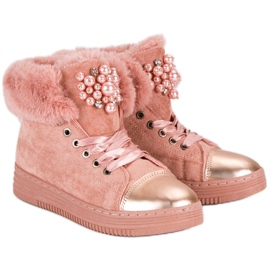 Lämpimät lenkkarit vaaleanpunainen 2