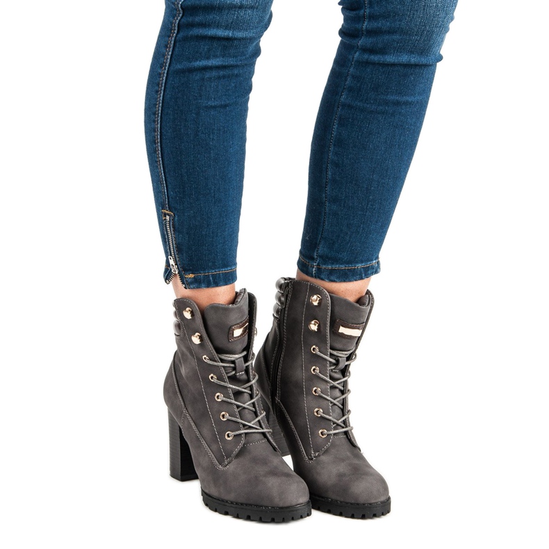 Kayla Sidotut korkeakorkoiset nilkkurit harmaa 1