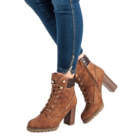 Kayla Sidotut korkeakorkoiset nilkkurit ruskea 2