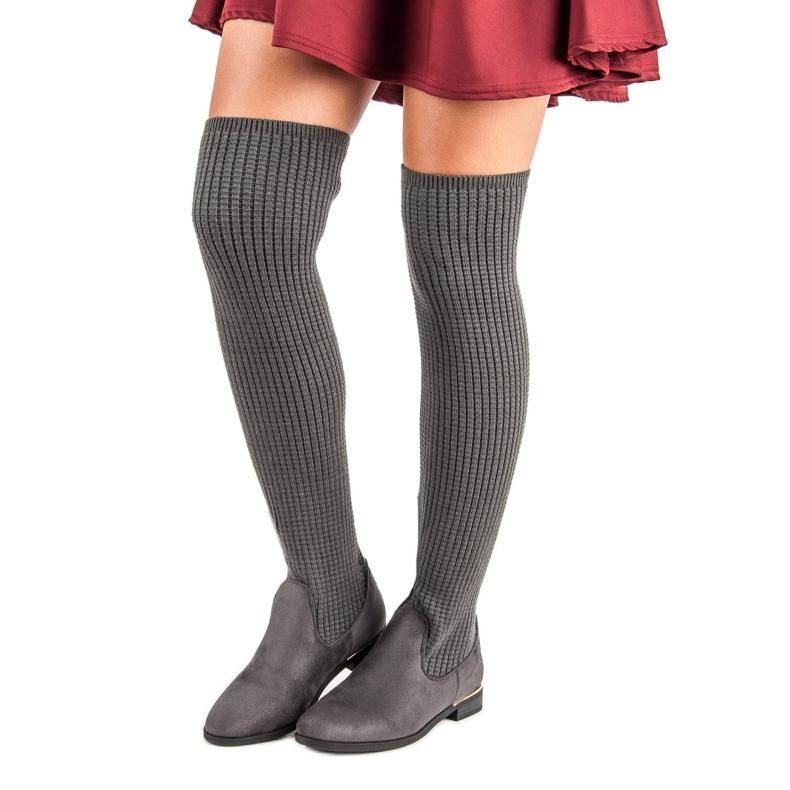 Super Me Asennetut naisten saappaat harmaa 1