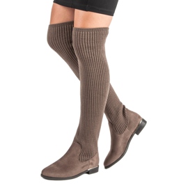 Super Me Asennetut naisten saappaat ruskea 1