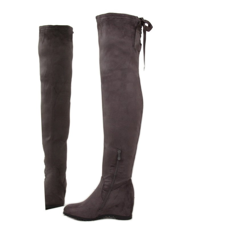 Harmaa Yläsaappaat kiilamaiset korot 168-139 Harmaa 1