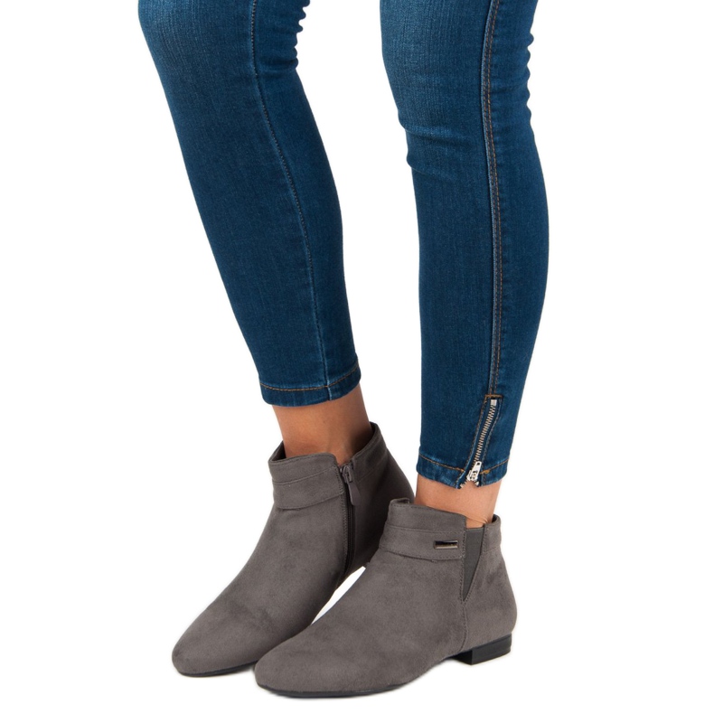 Vinceza Harmaat litteät nilkkurit 1