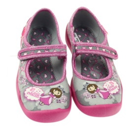 Velcro -tossut Befado 114x305 harmaa vaaleanpunainen 3