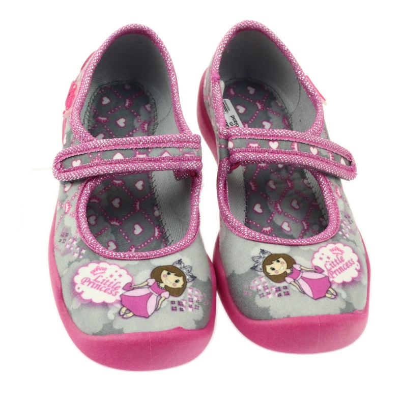 Velcro -tossut Befado 114x305 harmaa vaaleanpunainen 3