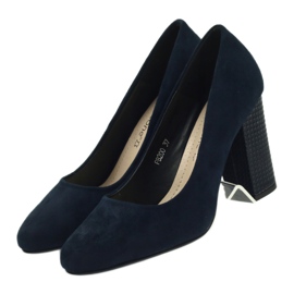 Sergio Leone Tummansininen mokkanahkainen pumppu PB200 laivastonsininen 4