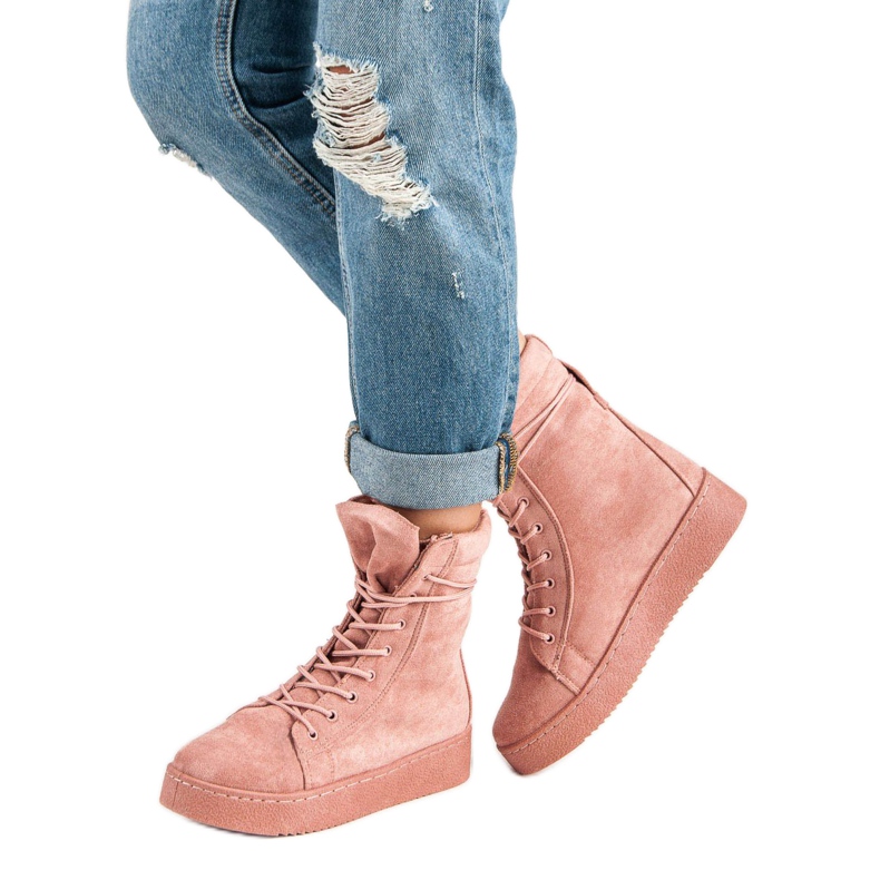 Bello Star Mokkanahkaiset lumisaappaat vaaleanpunainen 2