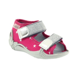 Befado lasten kengät sandaalit tohvelit 242p085 harmaa vaaleanpunainen 1