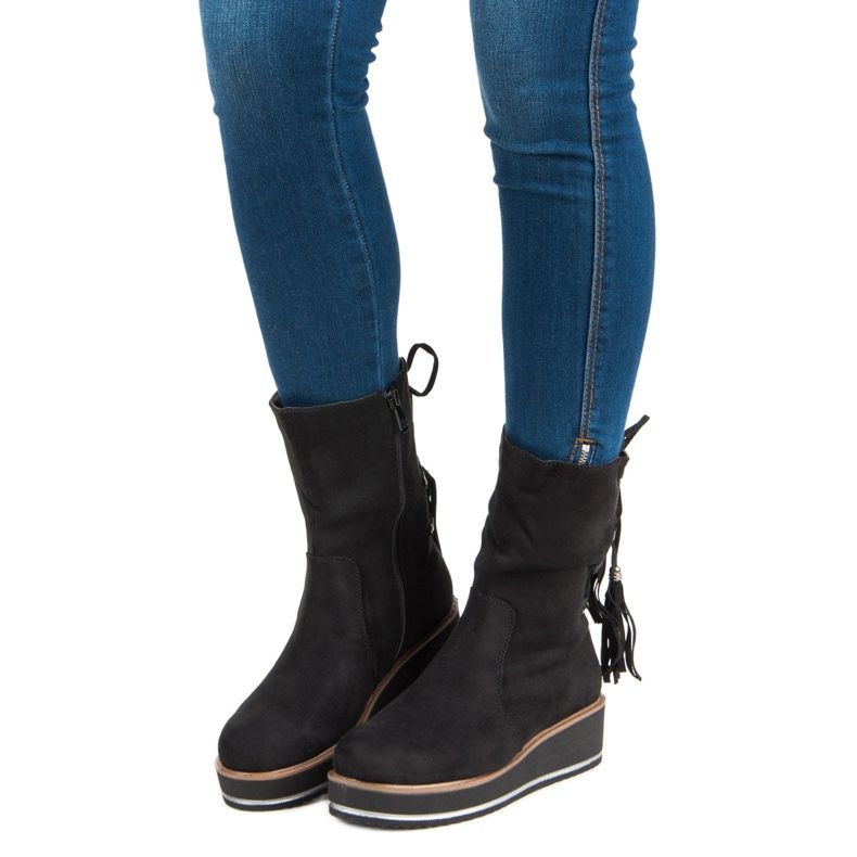 Forever Folie Kiilakorkoiset mokkanahkaiset nilkkurit musta 1