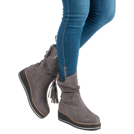 Forever Folie Kiilakorkoiset mokkanahkaiset nilkkurit harmaa 1