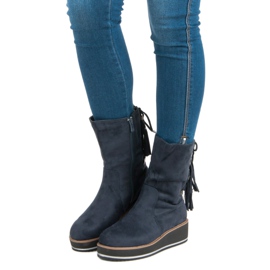 Forever Folie Kiilakorkoiset mokkanahkaiset nilkkurit sininen 2