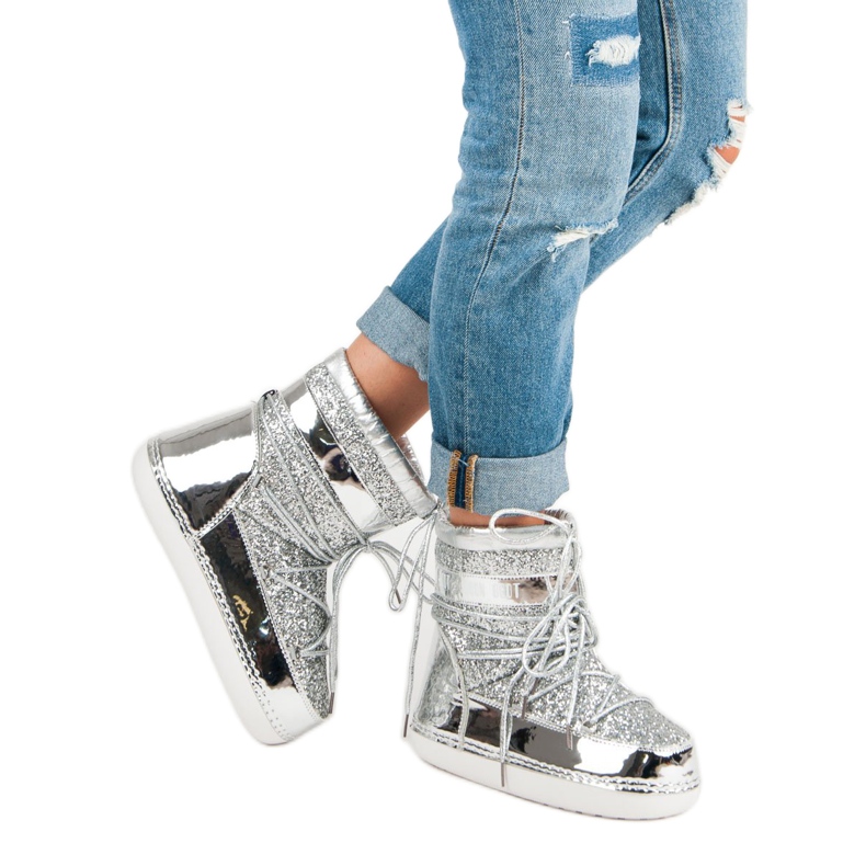 Muodikkaat hopeiset lumikengät harmaa 2