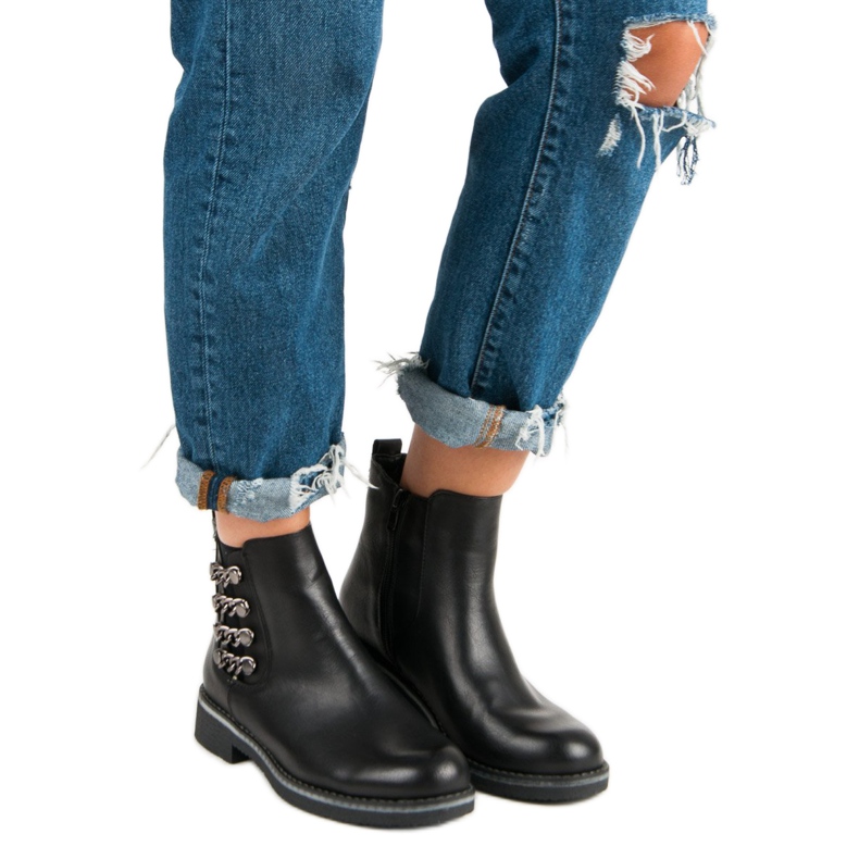 Forever Folie Mustat saappaat tasaisella kantapäällä 1