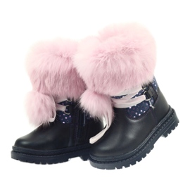 Bartek Tyttöjen nahkasaappaat turkisilla 216390-013 sininen 3