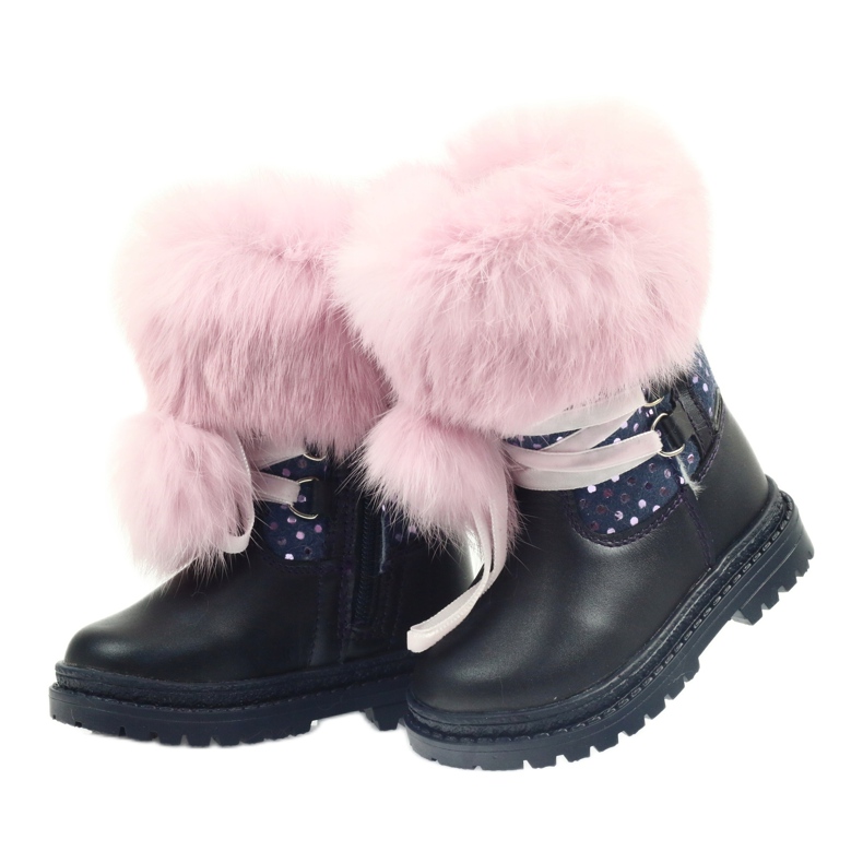 Bartek Tyttöjen nahkasaappaat turkisilla 216390-013 sininen 3