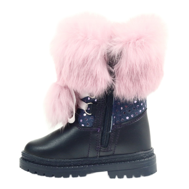 Bartek Tyttöjen nahkasaappaat turkisilla 216390-013 sininen 2