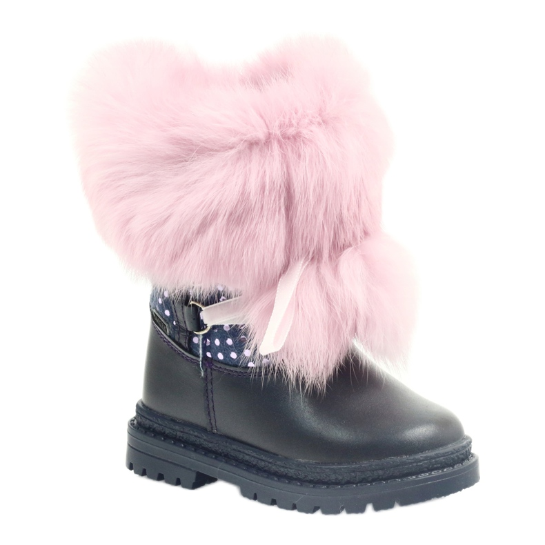 Bartek Tyttöjen nahkasaappaat turkisilla 216390-013 sininen 1