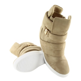 Naisten beige lenkkarit H6507 Camel 1