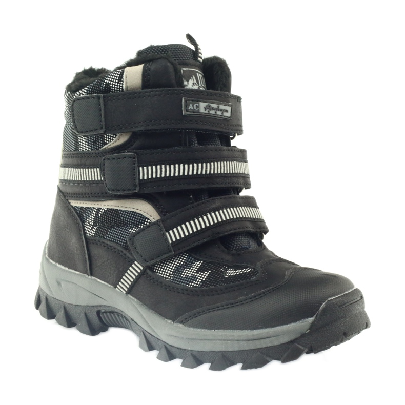 American Club Amerikkalaiset saappaat bootees -talvikengät 87433 musta valkoinen harmaa 1