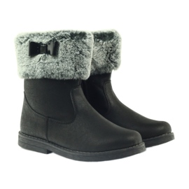 American Club Amerikkalaiset korkeat saappaat turkiksilla musta 4