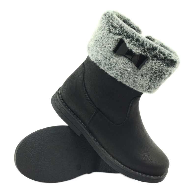 American Club Amerikkalaiset korkeat saappaat turkiksilla musta 3