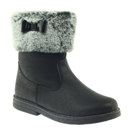 American Club Amerikkalaiset korkeat saappaat turkiksilla musta 1