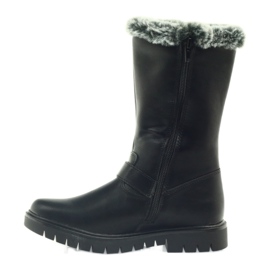 American Club Mustat pitkät turkikset saappaat 1