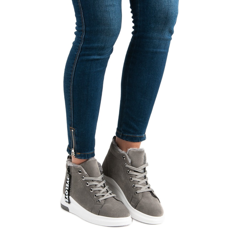 Lämpimät lenkkarit harmaa 1