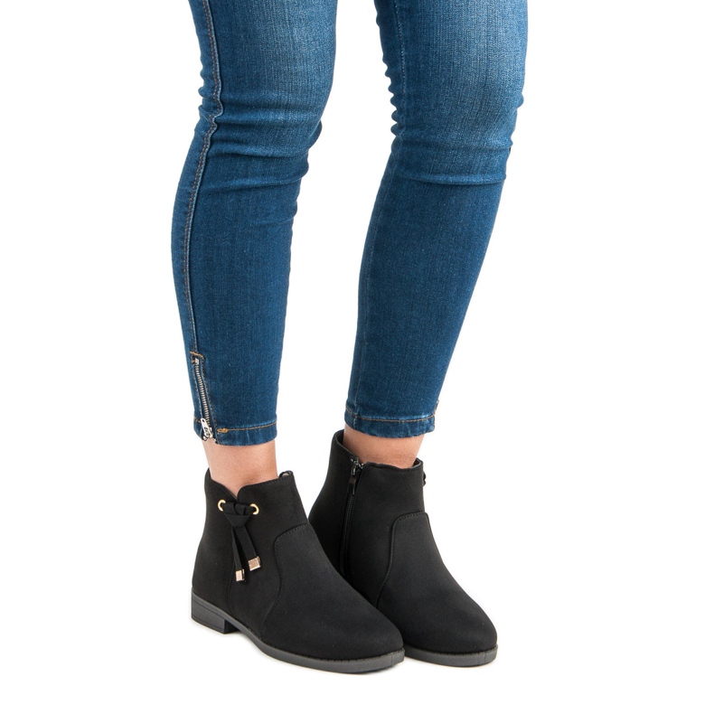 Top Shoes Matalat nilkkurit vetoketjulla musta 1